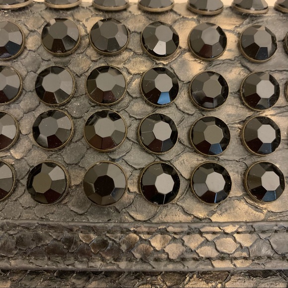 ❤️SALE❤️ Christian Audigier Snake Rhinestones Studs Clutch Bag Black Ed Hardy - Picture 3 of 6